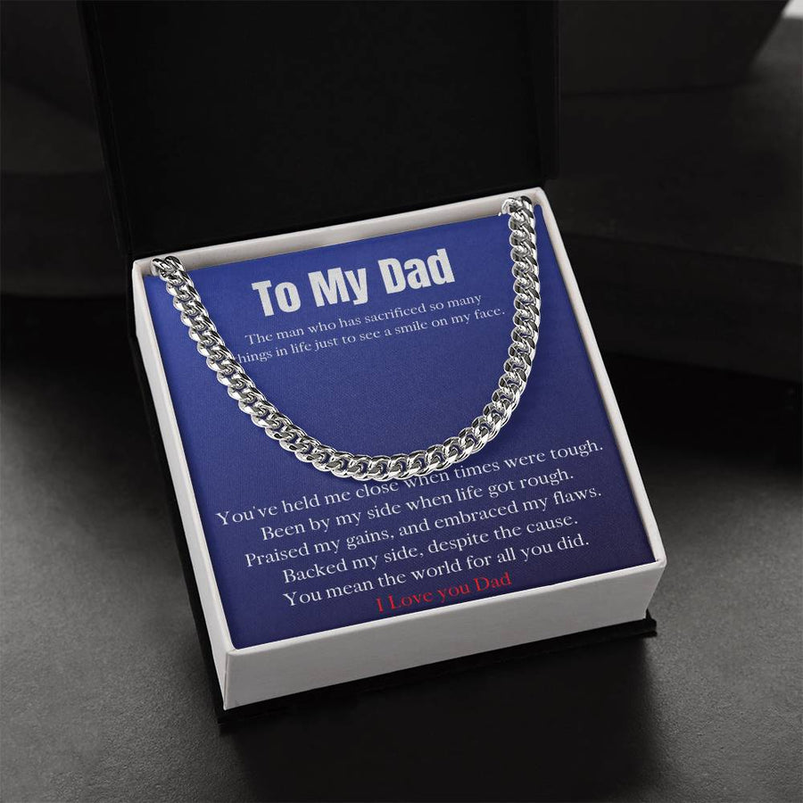 To My Dad Cuban Link Chain