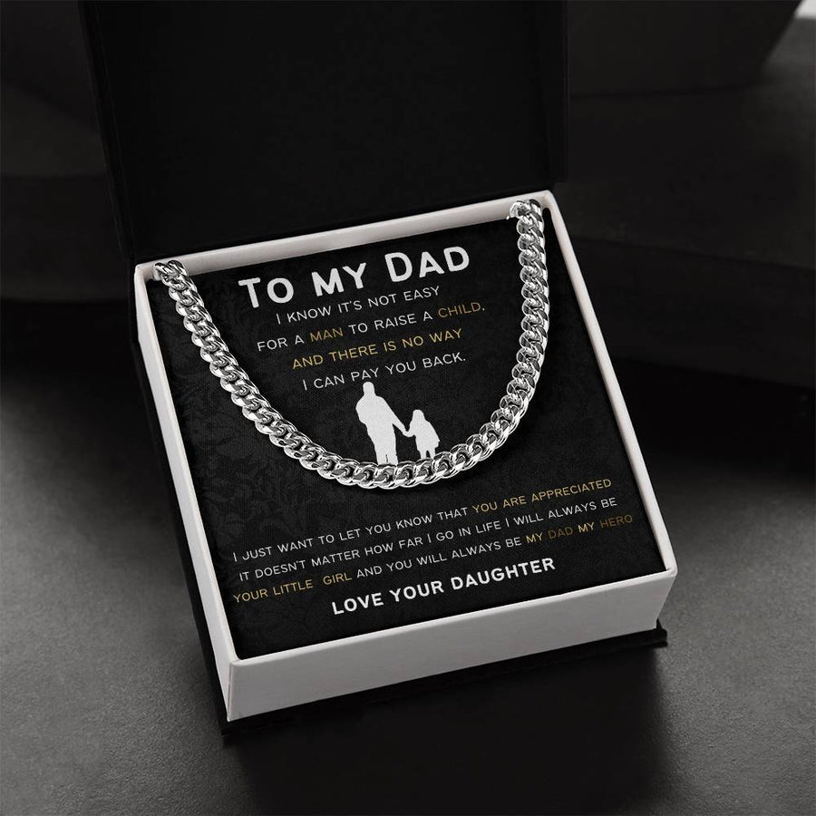 Cuban Link Chain Gift For Dad From Daughter.