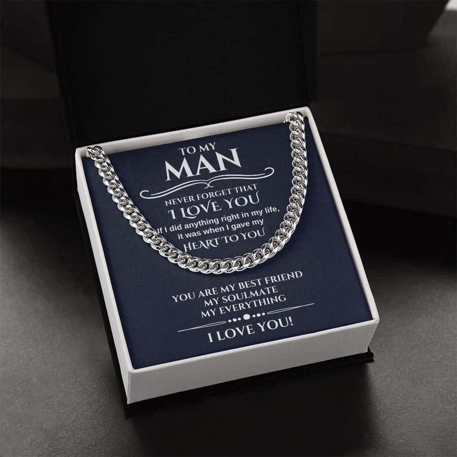 Romantic Gift For Him Chain Necklace Gift For Him Promise Necklace Gift To My Man Birthday Gift For Boyfriend Annivers Cuban Link Chain