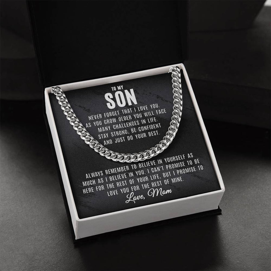 To My Son - Believe In Yourself - Cuban Link Chain Necklace