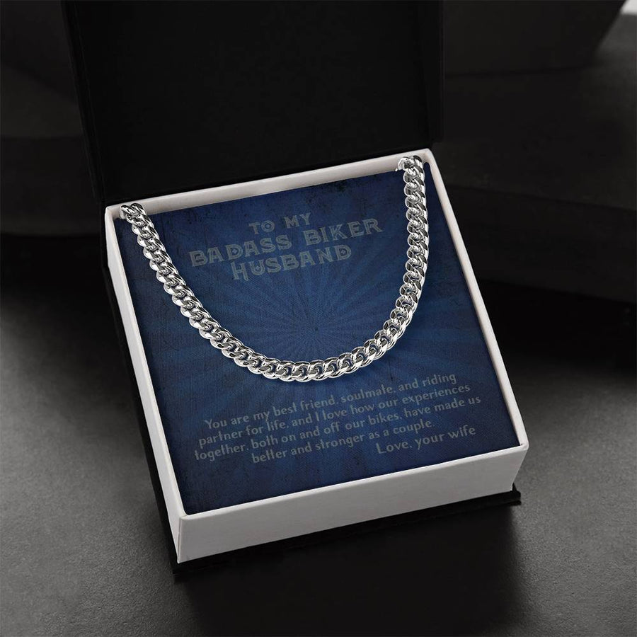 To My Biker Husband - Cuban Chain Necklace From Wife Cuban Link Chain