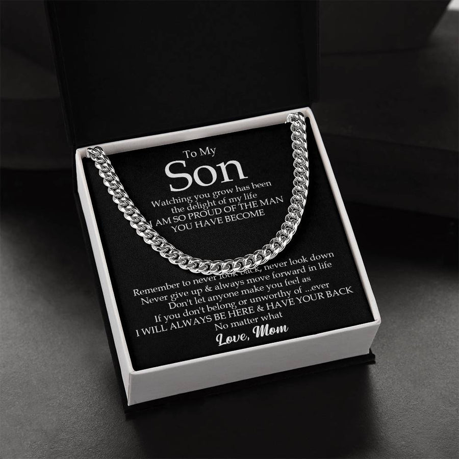 To My Son Cuban Link Chain Necklace Gift For Son From Mom Son Birthday Gift Christmas Gift For Son