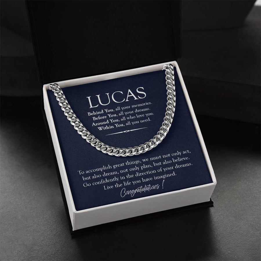 Personalized Graduation Gifts For Him High School College Graduation Gifts For Him Graduation Necklace For Son Grands Cuban Link Chain