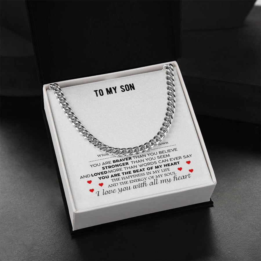 The Energy Of My Soul I Love You With All My Heart Gift For Son Cuban Link Chain Necklace