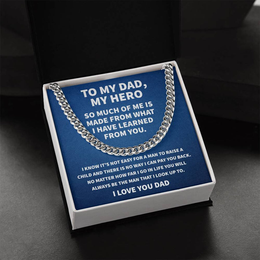 Gift For Dad From Daughter Fathers Day Gift From Son Silver Cuban Link Chain Dad Birthday Gift Father Of The Bride Fat
