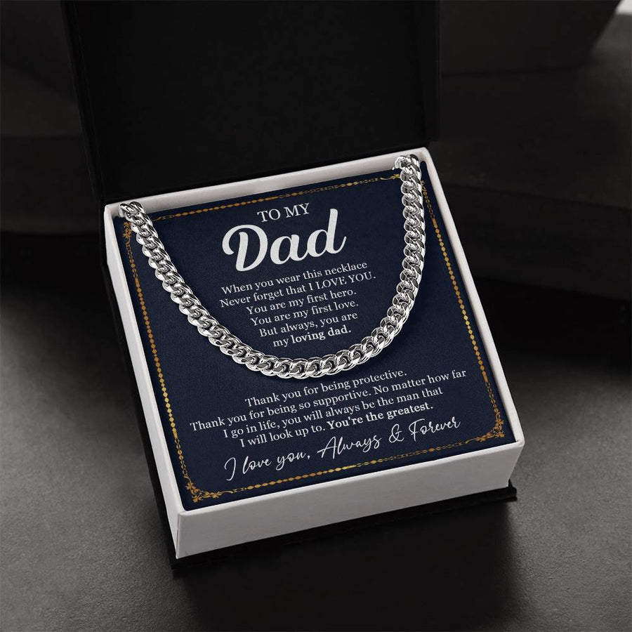 Father's Day Gift From Dad To My Dad Cuban Chain Necklace Dad Birthday Gift From Daughter Cuban Link Chain