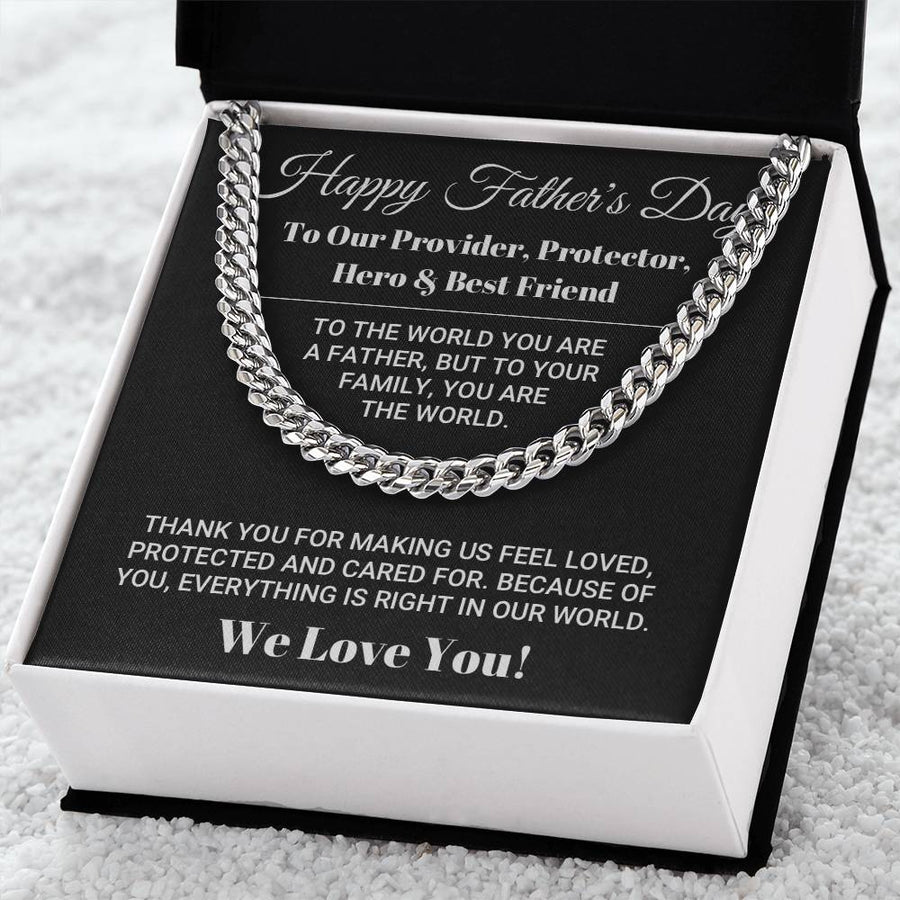 Our Dad Our World Father's Day Gift Cuban Link Chain