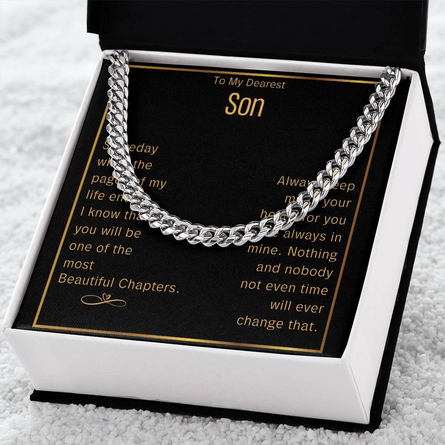 To My Son Gift From Mom Christmas Gift For Son From Mom Son Cuban Link Chain Necklace Sentimental Meaningful Gifts
