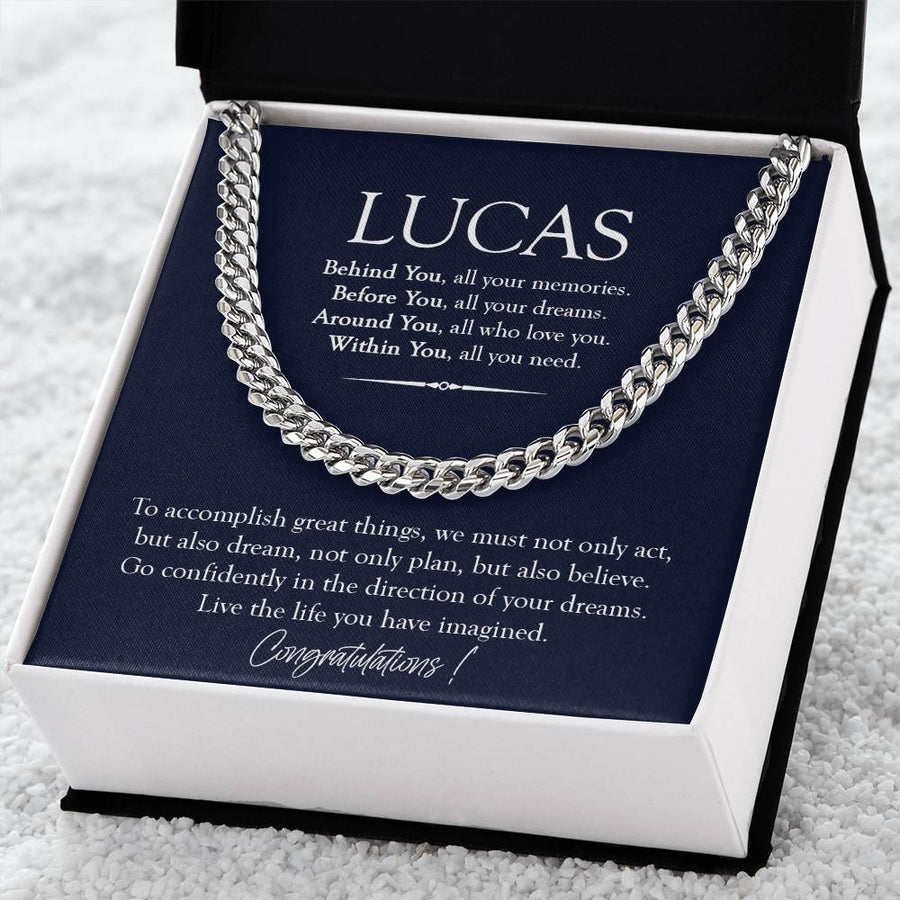 Personalized Graduation Gifts For Him High School College Graduation Gifts For Him Graduation Necklace For Son Grands Cuban Link Chain