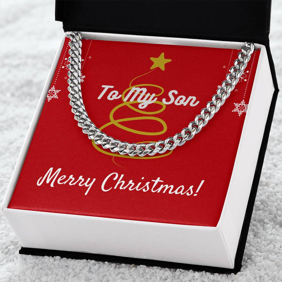 To My Son Merry Christmas Cuban Link Chain
