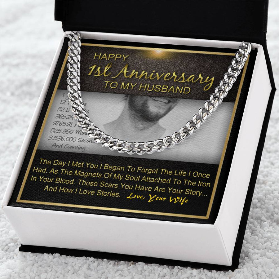 Happy 1St Year Anniversary To My Husband Cuban Link Chain