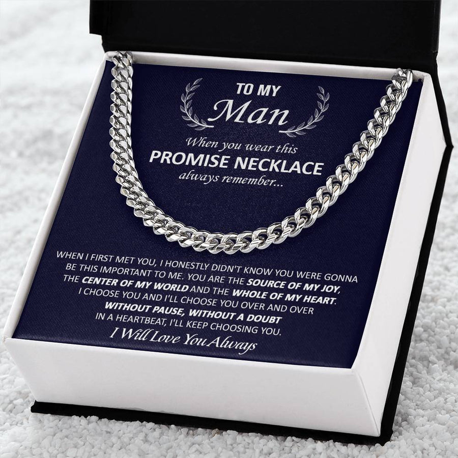 Gift For Your Man - My Joy - Cuban Link Valentine's Day Birthday Gift Anniversary Gift Gift For Boyfriend Gift For Hus Cuban Link Chain