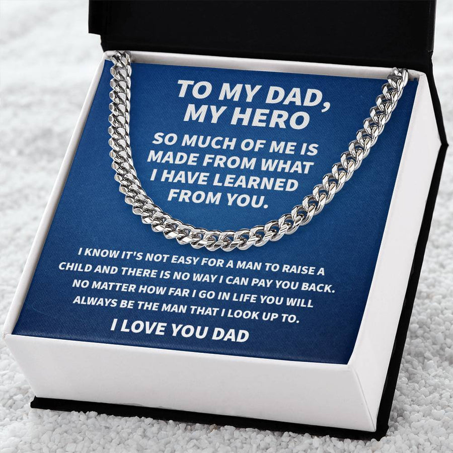 Gift For Dad From Daughter Fathers Day Gift From Son Silver Cuban Link Chain Dad Birthday Gift Father Of The Bride Fat