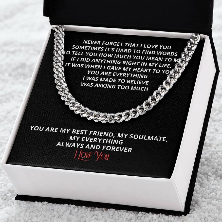 To Boyfriend For My Husband Son Birthday Grandson Gift Gold Silver Cuban Chain Anniversary Just Because Christmas Stoc Cuban Link Chain