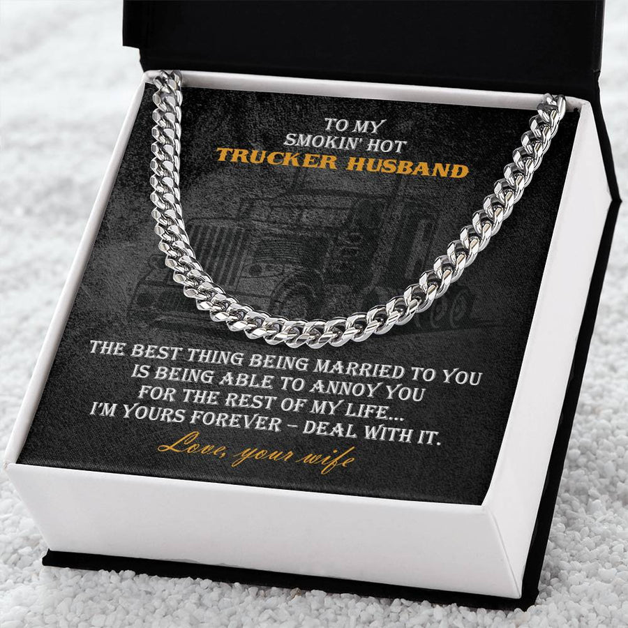 Trucker Heavy Durable Cuban Chain Mens Necklace Cuban Link Chain