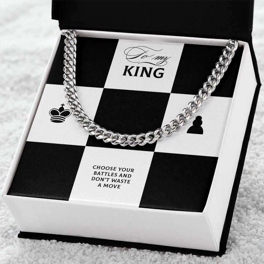 To My King Cuban Link Chain Gift To Husband Boyfriend Fiancé Gifts For Him Men Chain Necklaces