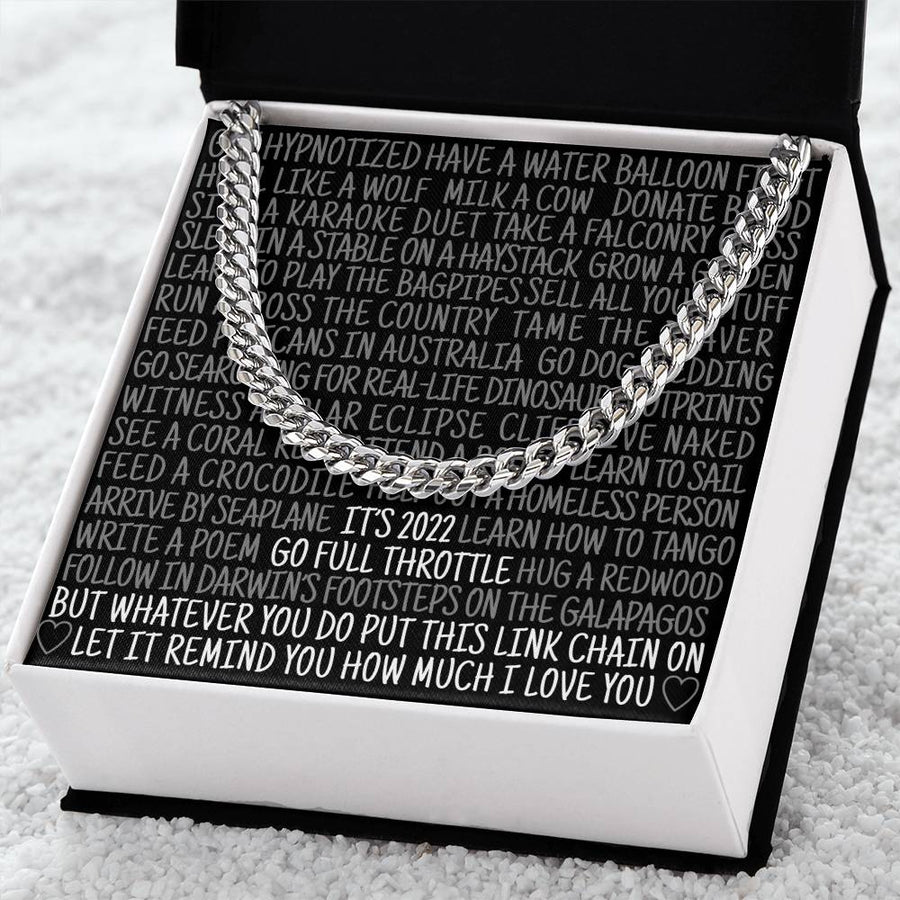 New Year Gift For Men Christmas Gift For Nephew Brother Boyfriend Husband Funny Bucket List Cuban Chain Link Cuban Link Chain
