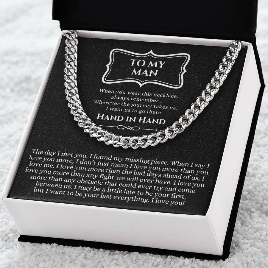 Valentines Day Gift For Him Chain Necklace Gift For Him Promise Necklace Gift To My Man Birthday Gift For Boyfriend An Cuban Link Chain