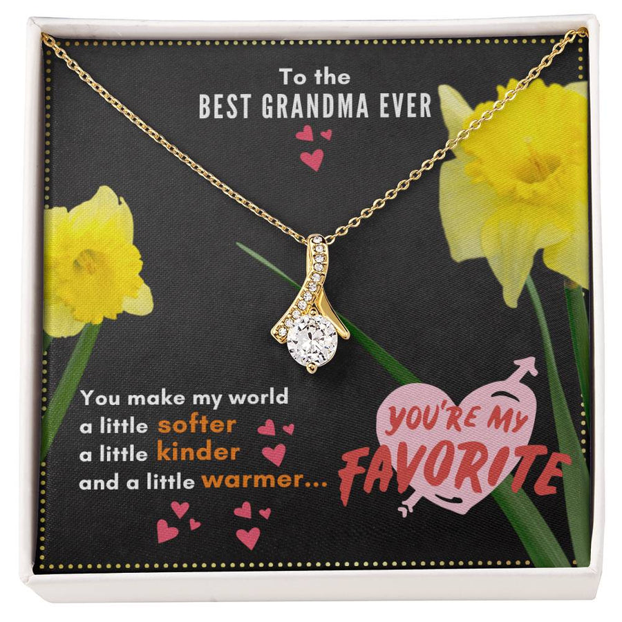 Softer World Daffodil Heartfelt 18K Yellow Gold Finish Alluring Beauty Necklace Jewelry Beautiful Gift for Amazing Grandma Birthday