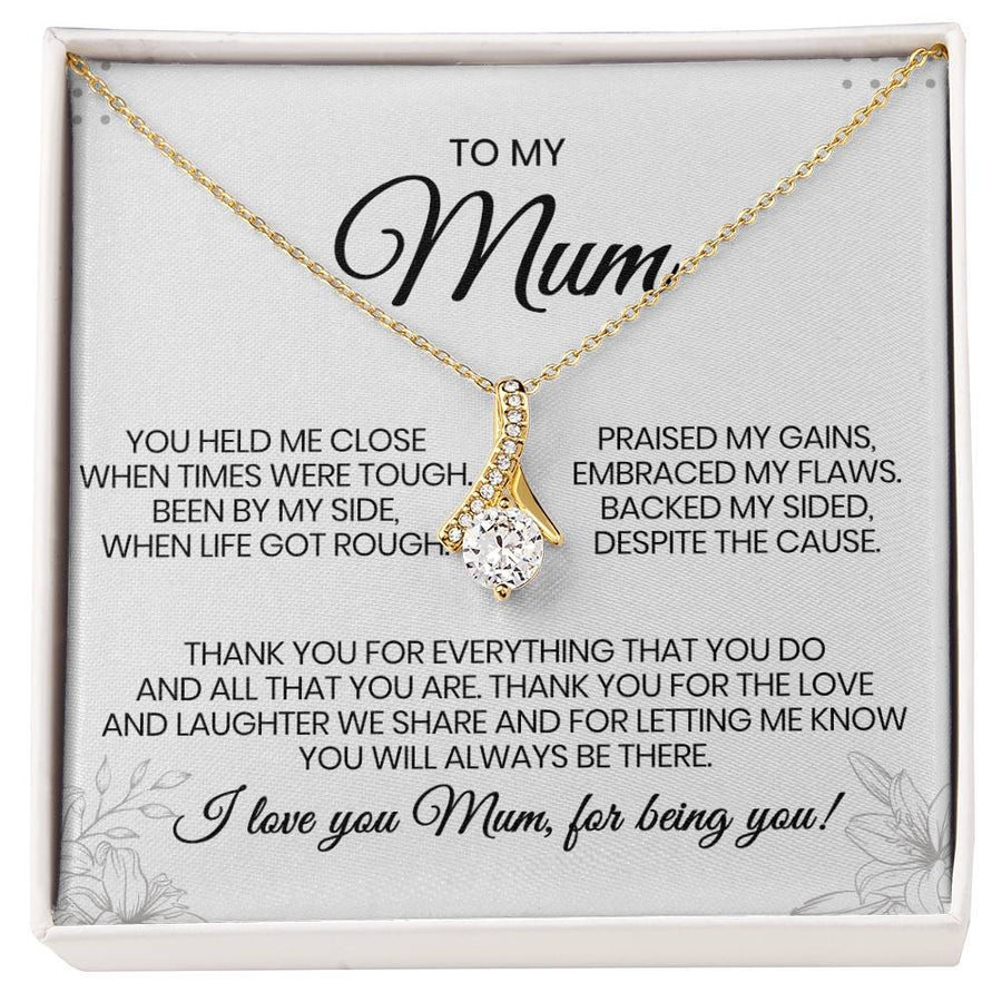 When Times Were Tough or Son 18K Yellow Gold Finish Alluring Beauty Necklace Jewelry Grateful Gift for Mum from Daughter