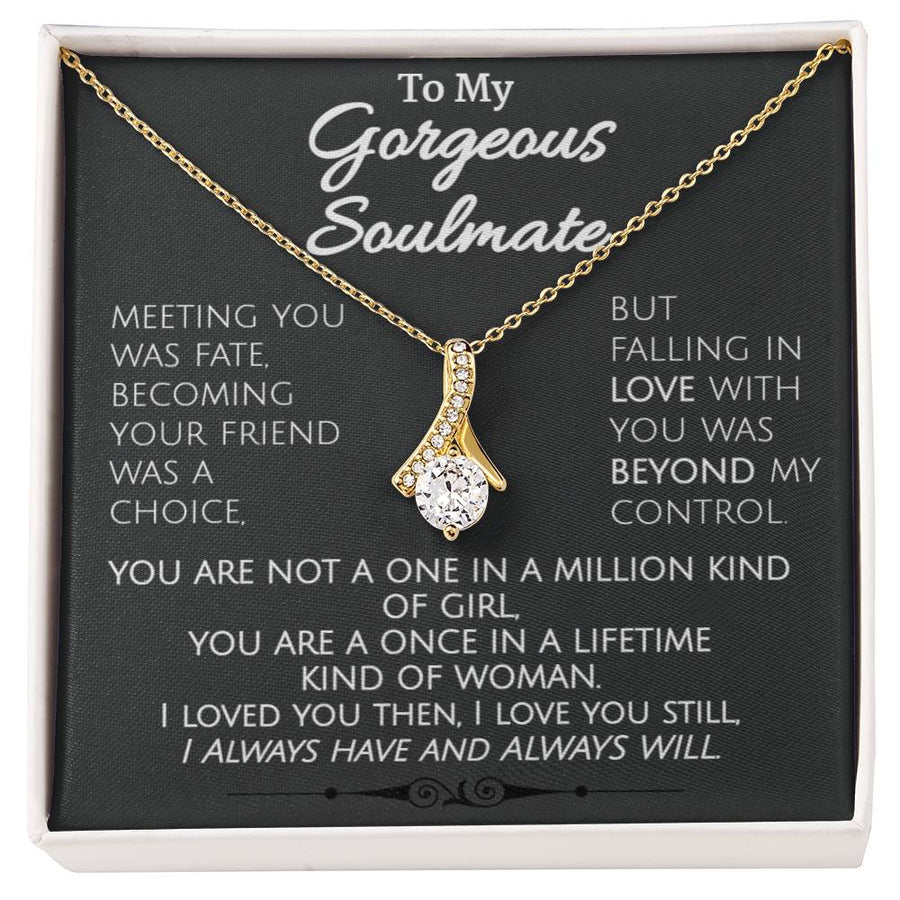 Once In A Lifetime Woman Always 14K White Gold Finish Alluring Beauty Necklace Jewelry Romantic Gift for Beautiful Wife Special Day