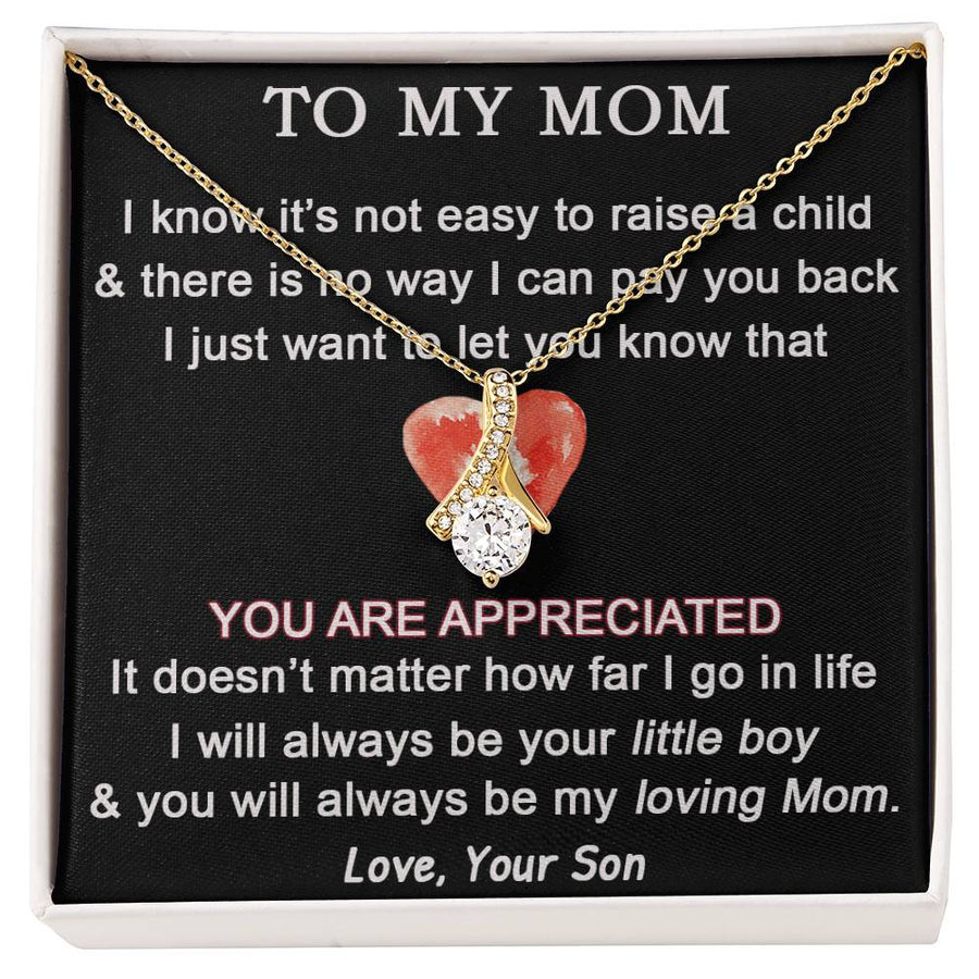 I Go Always Be Your Little Boy 14K White Gold Finish Alluring Beauty Necklace Jewelry Special Gift for Mom from Her Son