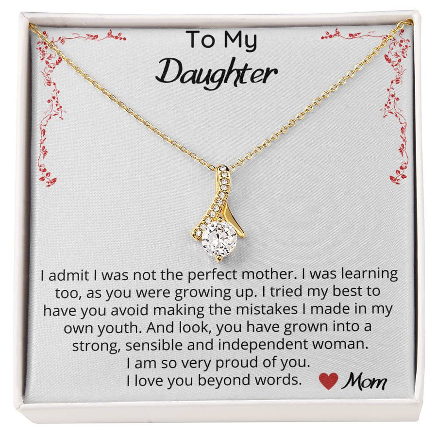 Strong Sensible Independent Daughter 18K Yellow Gold Finish Alluring Beauty Necklace Jewelry Beautiful Gift for Daughter From Mom