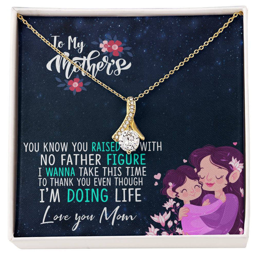Raised With Strength Beautiful Mom Gift 18K Yellow Gold Finish Alluring Beauty Necklace Jewelry Heartfelt Mother’s Day Present for Radiant Mom