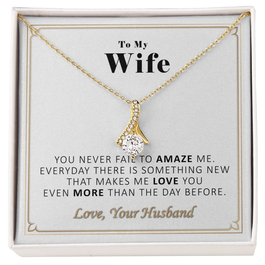 You Never Fail To Amaze Me 18K Yellow Gold Finish Alluring Beauty Necklace Jewelry Loving Gift for Amazing Wife