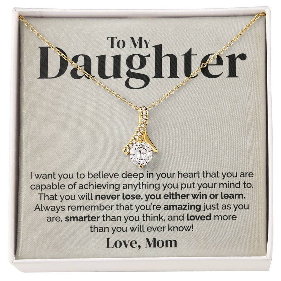 More Than You Will Ever Know 18K Yellow Gold Finish Alluring Beauty Necklace Jewelry Loving Gift for Wonderful Daughter
