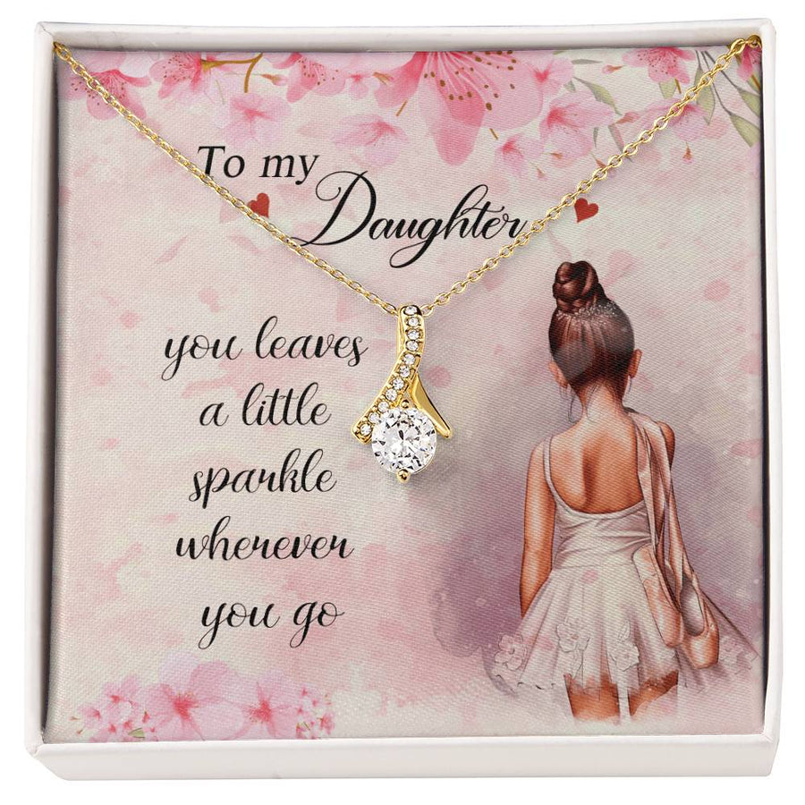 Little Sparkle Wherever You Go Daughter 18K Yellow Gold Finish Alluring Beauty Necklace Jewelry Radiant Gift for Ballerina Daughter