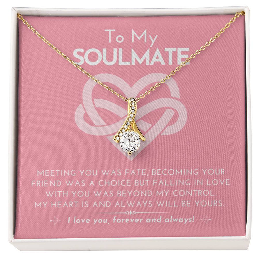 Meeting You Was Fate Beyond Control 18K Yellow Gold Finish Alluring Beauty Necklace Jewelry Romantic Gift for Soulmate Anniversary