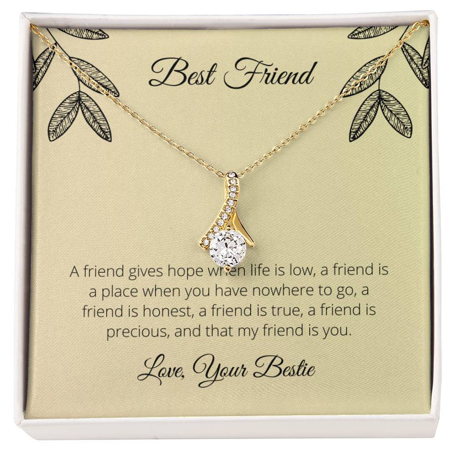Precious Honest Best Friend Hope 18K Yellow Gold Finish Alluring Beauty Necklace Jewelry Beautiful Gift for True Friend Birthday