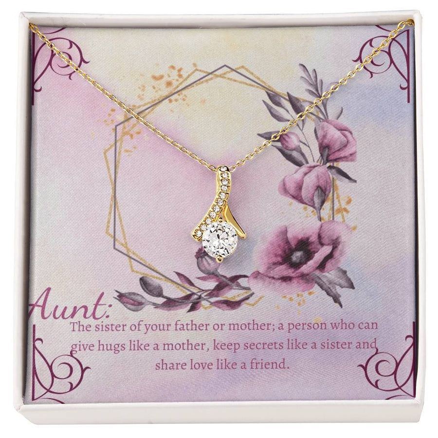 efinition Of Aunt Love Friend 14K White Gold Finish Alluring Beauty Necklace Jewelry Beautiful Gift for Amazing Aunt Floral Design