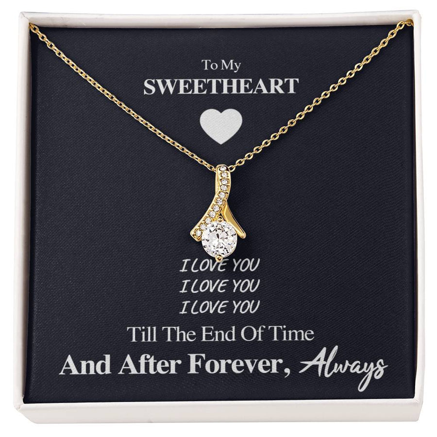 Minimalist Eternal Love Beautiful Sweetheart 18K Yellow Gold Finish Alluring Beauty Necklace Jewelry Unique Jewelry for Romantic Partner Anniversary