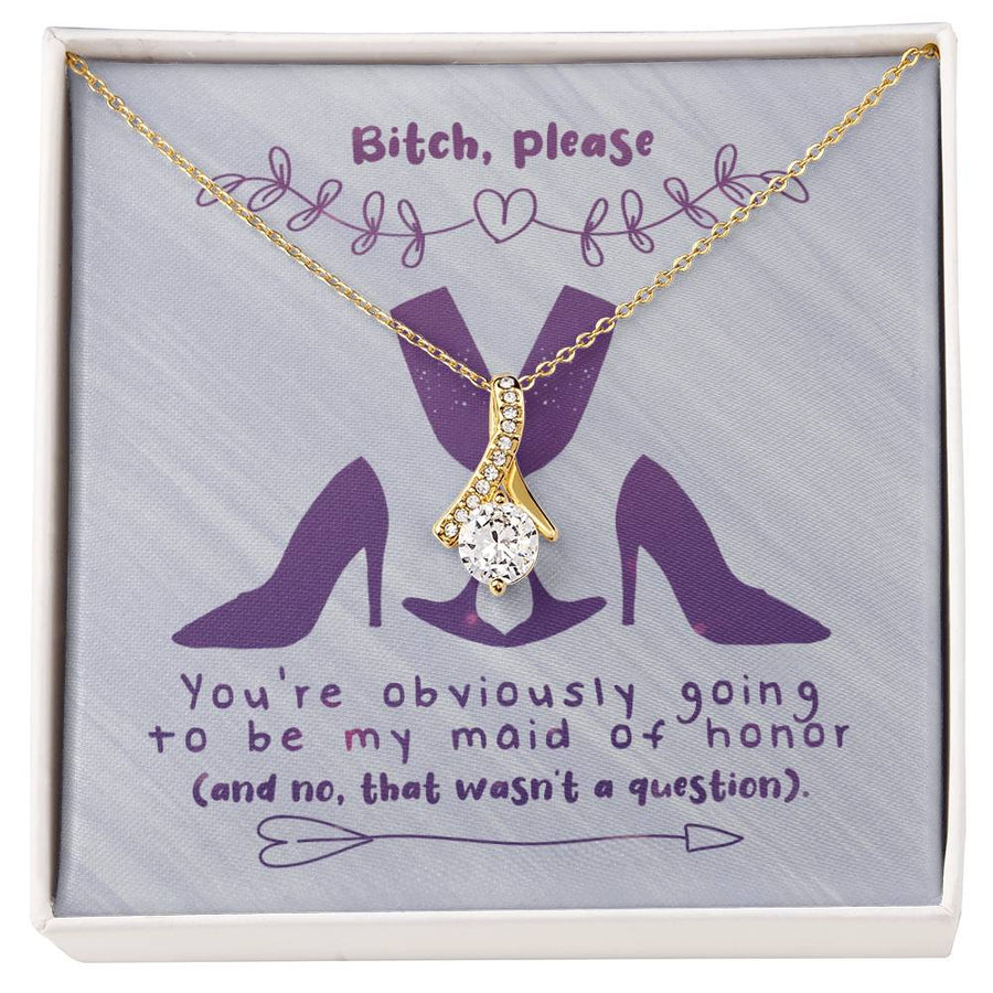 Champagne Toast Everlasting Friendship 18K Yellow Gold Finish Alluring Beauty Necklace Jewelry Playful Gift for Amazing Maid of Honor Weddin