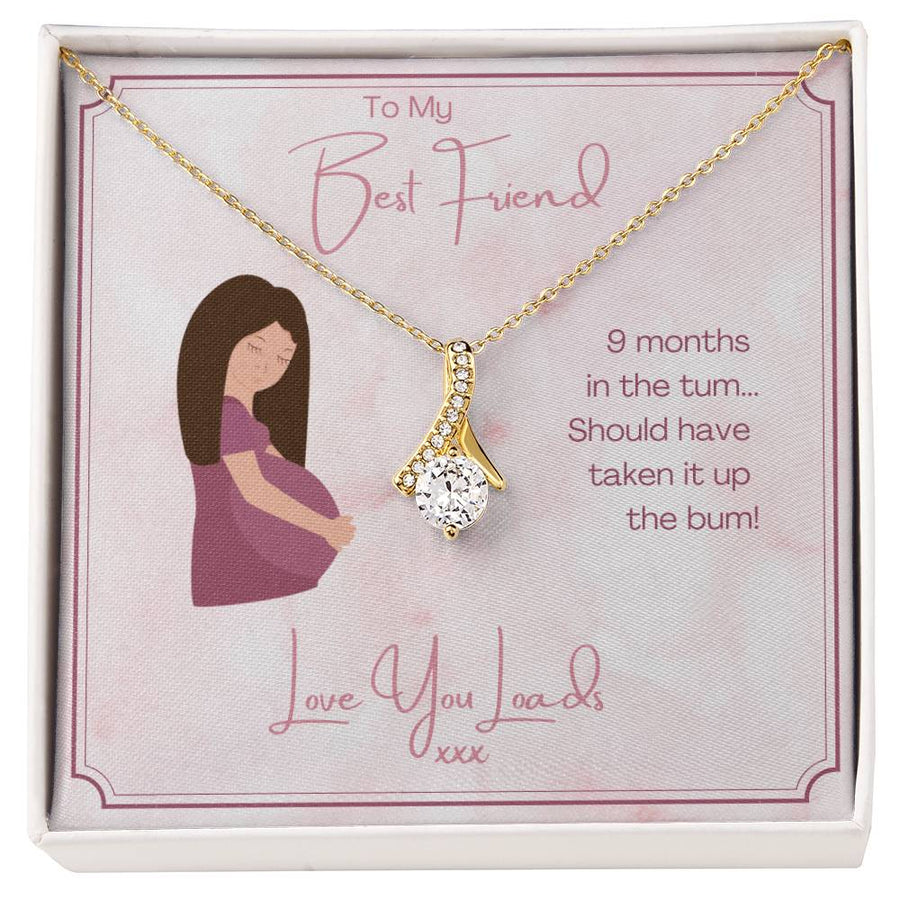 Bestie Maternity Banter Keepsake 18K Yellow Gold Finish Alluring Beauty Necklace Jewelry Playful New Mom Present