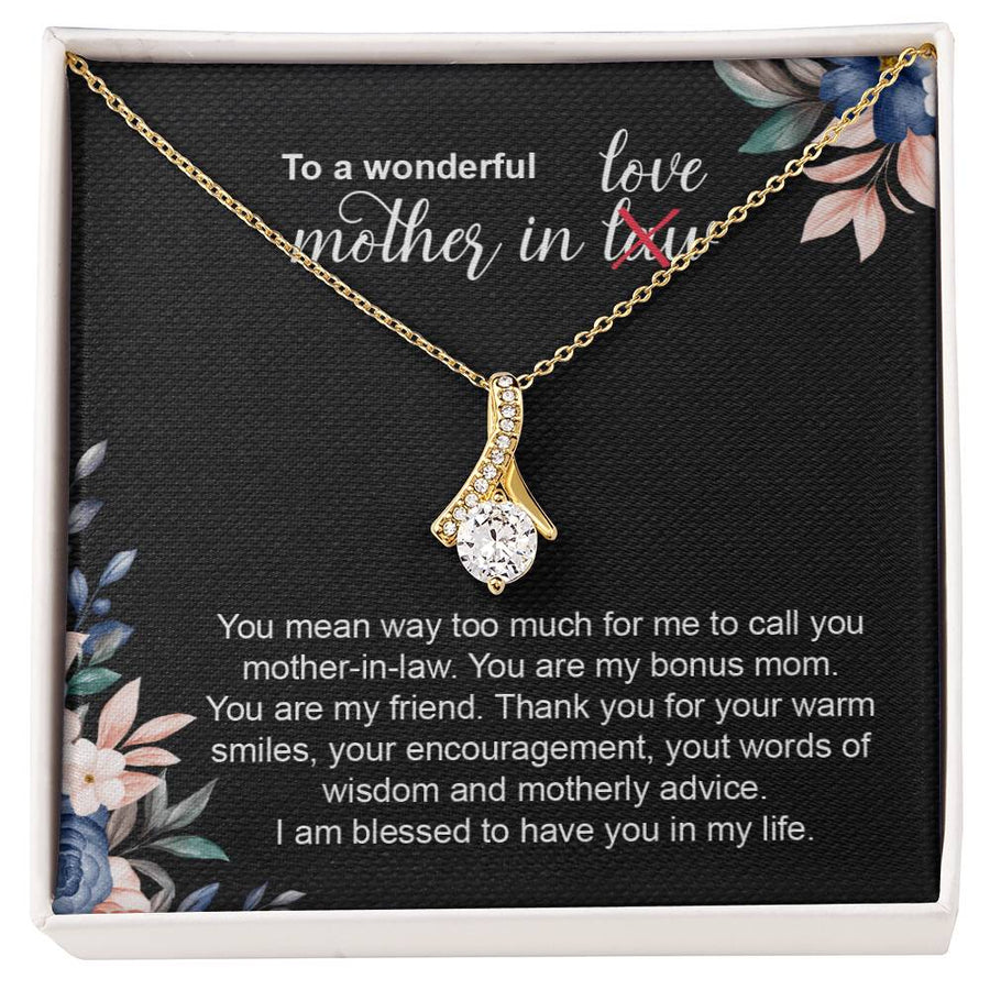 Blessed Have You Life Motherly Advice Friend 18K Yellow Gold Finish Alluring Beauty Necklace Jewelry Beautiful Gift for Mother In Law