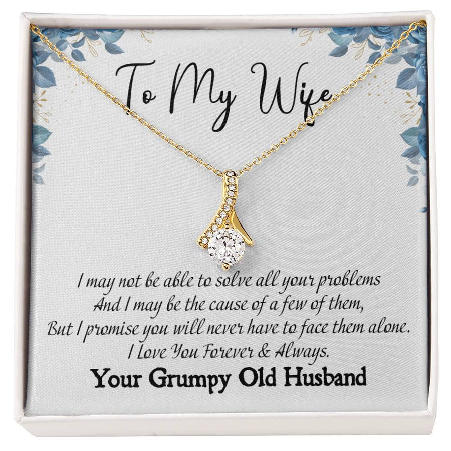Always By Your Side Beautiful Wife Humor 18K Yellow Gold Finish Alluring Beauty Necklace Jewelry Emotional Gift for Stunning Wife From Husband