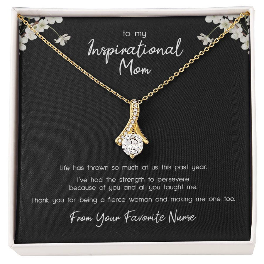 Favorite Nurse To Inspiring Mom 18K Yellow Gold Finish Alluring Beauty Necklace Jewelry Heartfelt Gift for Inspirational Mom Birthday