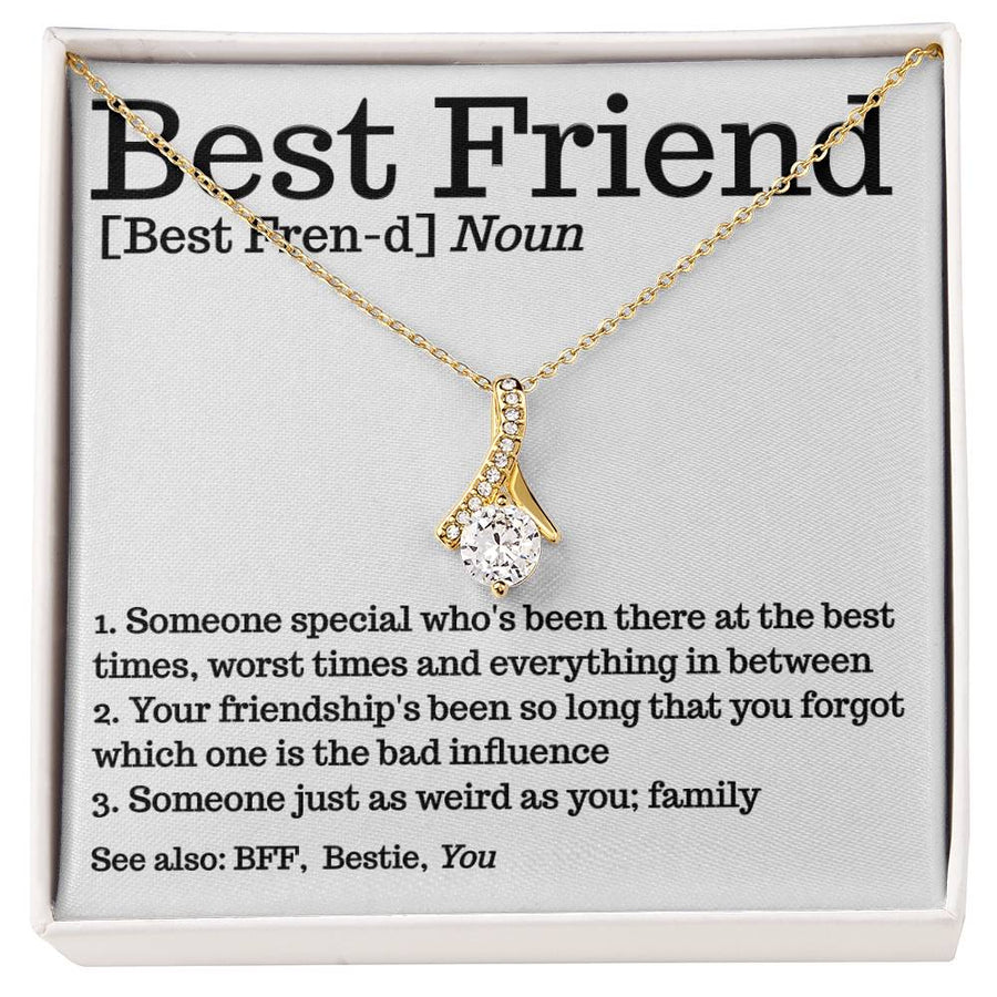 Weird As You Family Bond 18K Yellow Gold Finish Alluring Beauty Necklace Jewelry Quirky Friendship Keepsake BFF