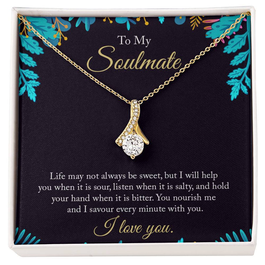 Life’s Sweet and Bitter Moments 18K Yellow Gold Finish Alluring Beauty Necklace Jewelry Perfect Gift for Beautiful Soulmate Anniversary