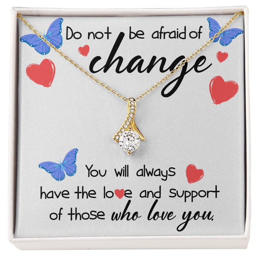Love Support Braving Change 18K Yellow Gold Finish Alluring Beauty Necklace Jewelry Encouraging Gift for Transformation Milestone