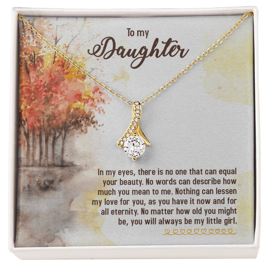 No One Can Equal Your Beauty Daughter 18K Yellow Gold Finish Alluring Beauty Necklace Jewelry Heartfelt Gift for Precious Daughter Birthday