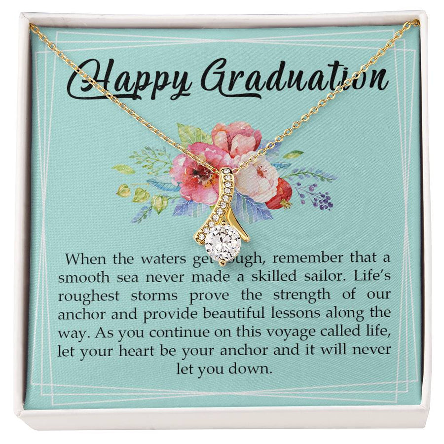 Inspired Graduate Girl Triumph Always 18K Yellow Gold Finish Alluring Beauty Necklace Jewelry Elegant Gift for Graduate Daughter Graduation