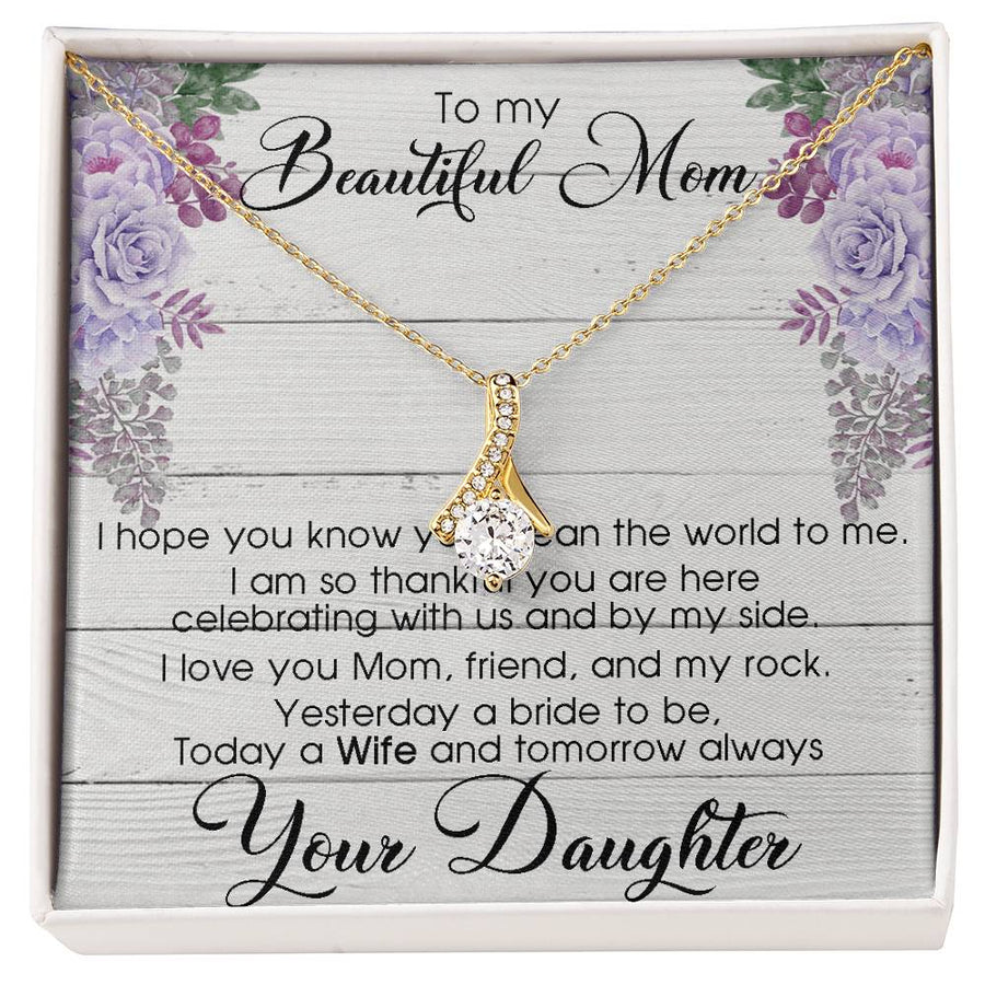Mom Friend Rock Bridal Milestone Gift 18K Yellow Gold Finish Alluring Beauty Necklace Jewelry Cherished Present for Beautiful Mother