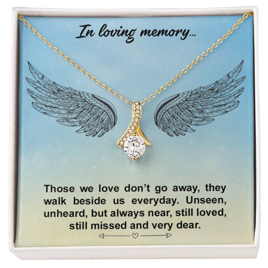 Always Beside Us Memorial Tribute Necklace 18K Yellow Gold Finish Alluring Beauty Necklace Jewelry Comforting Gift for Beautiful Woman Remembrance