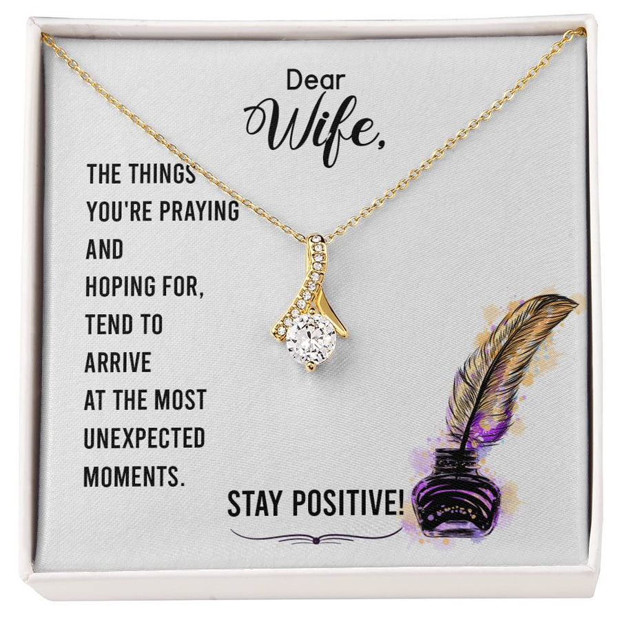 Unexpected Arrival Hopeful Spirit 18K Yellow Gold Finish Alluring Beauty Necklace Jewelry Motivating Gift for Wife Positivity