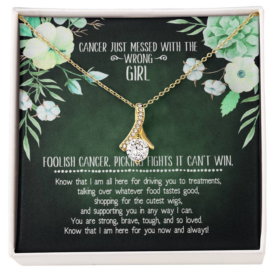 Unbeatable Warrior Green Florals Support 18K Yellow Gold Finish Alluring Beauty Necklace Jewelry Empowering Gift for Brave Fighter