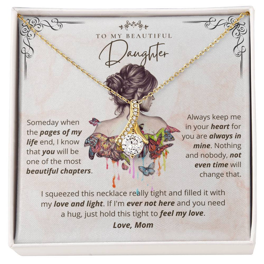 Always Keep Heart Always In Mine Love 14K White Gold Finish Alluring Beauty Necklace Jewelry Perfect Gift for Beautiful Daughter Birthday